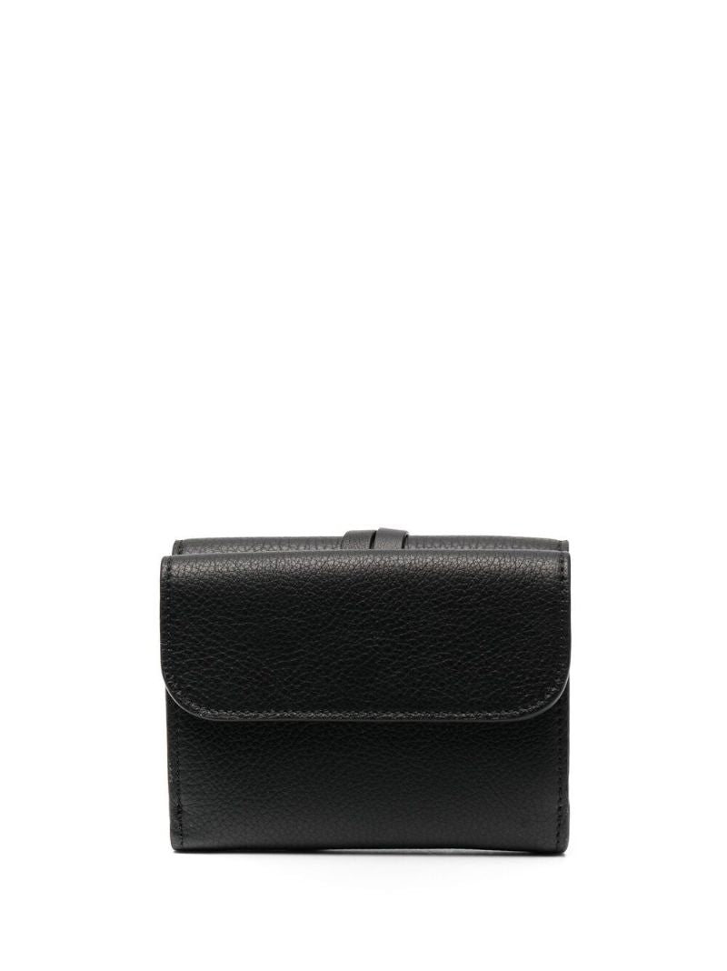 Black Alphabet Tri-fold Leather Wallet