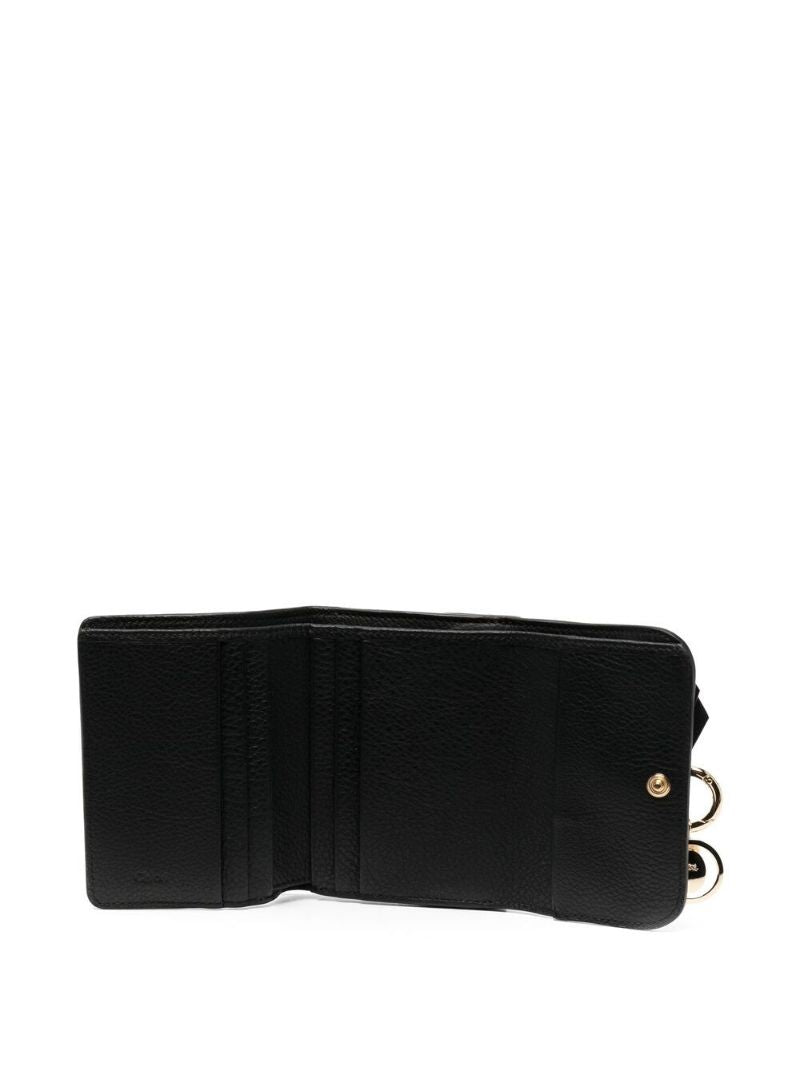 Black Alphabet Tri-fold Leather Wallet