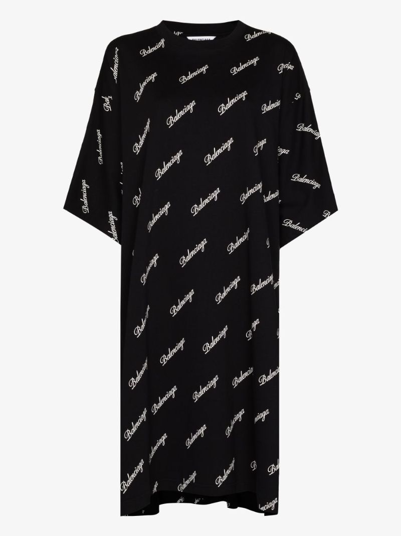 Script Logo Print T-shirt Dress