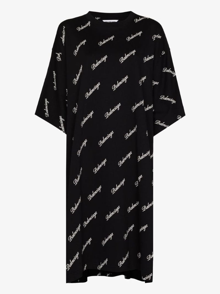 Script Logo Print T-shirt Dress