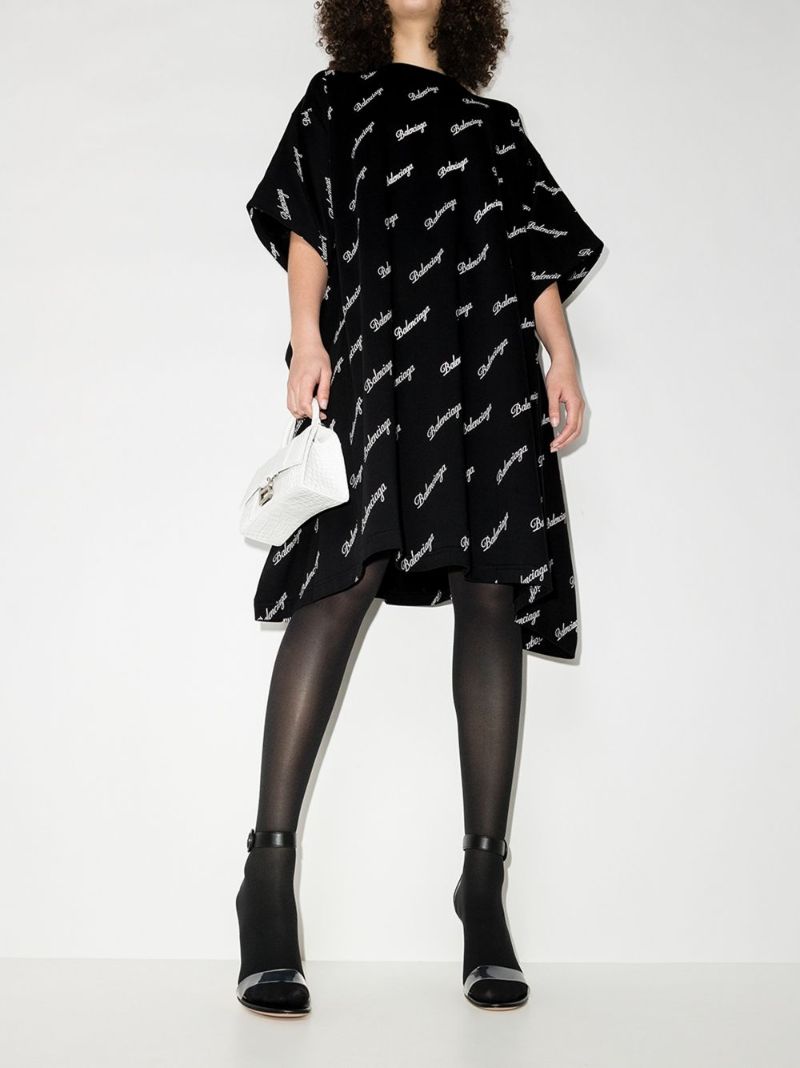 Script Logo Print T-shirt Dress