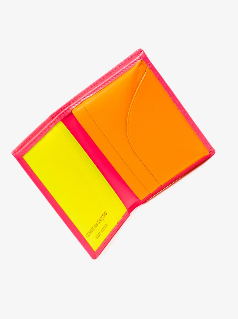 Pink Super Fluo Leather Card Holder