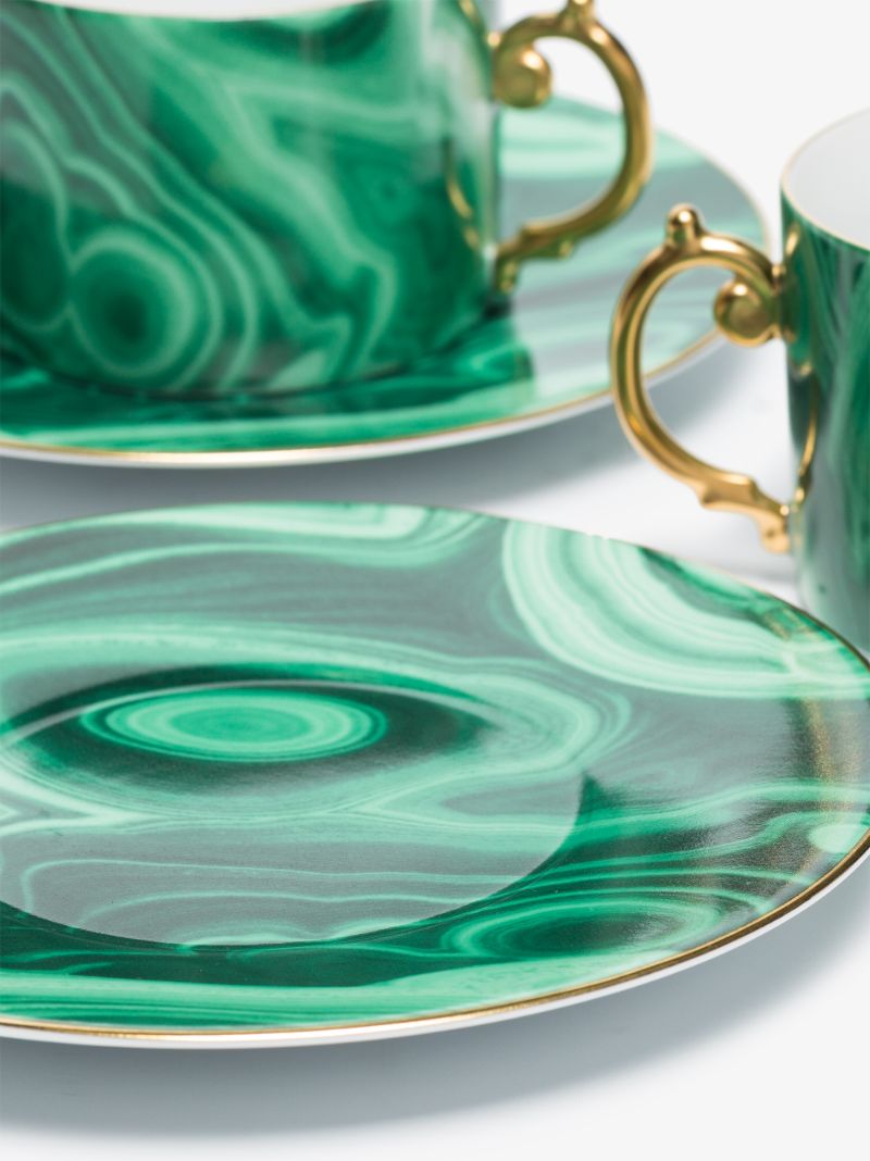 Green Malachite Tea Cup and Saucer Set