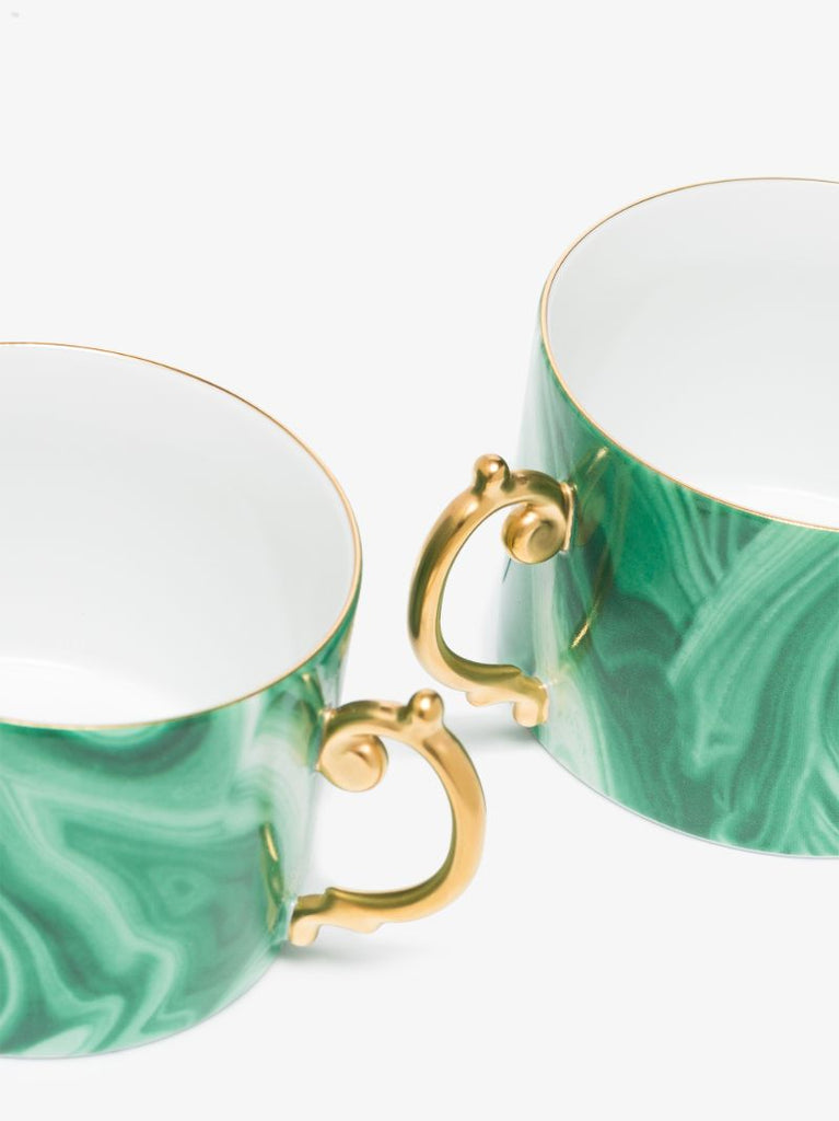 Green Malachite Tea Cup and Saucer Set