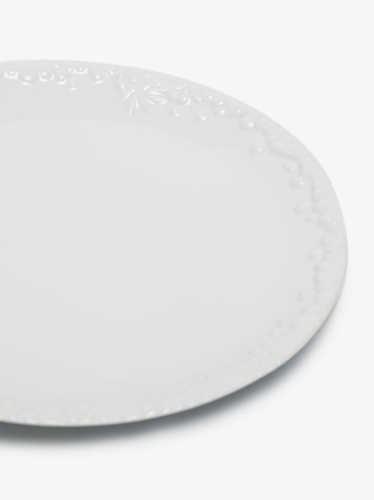 X Haas Brothers White Mojave Porcelain Dessert Plate