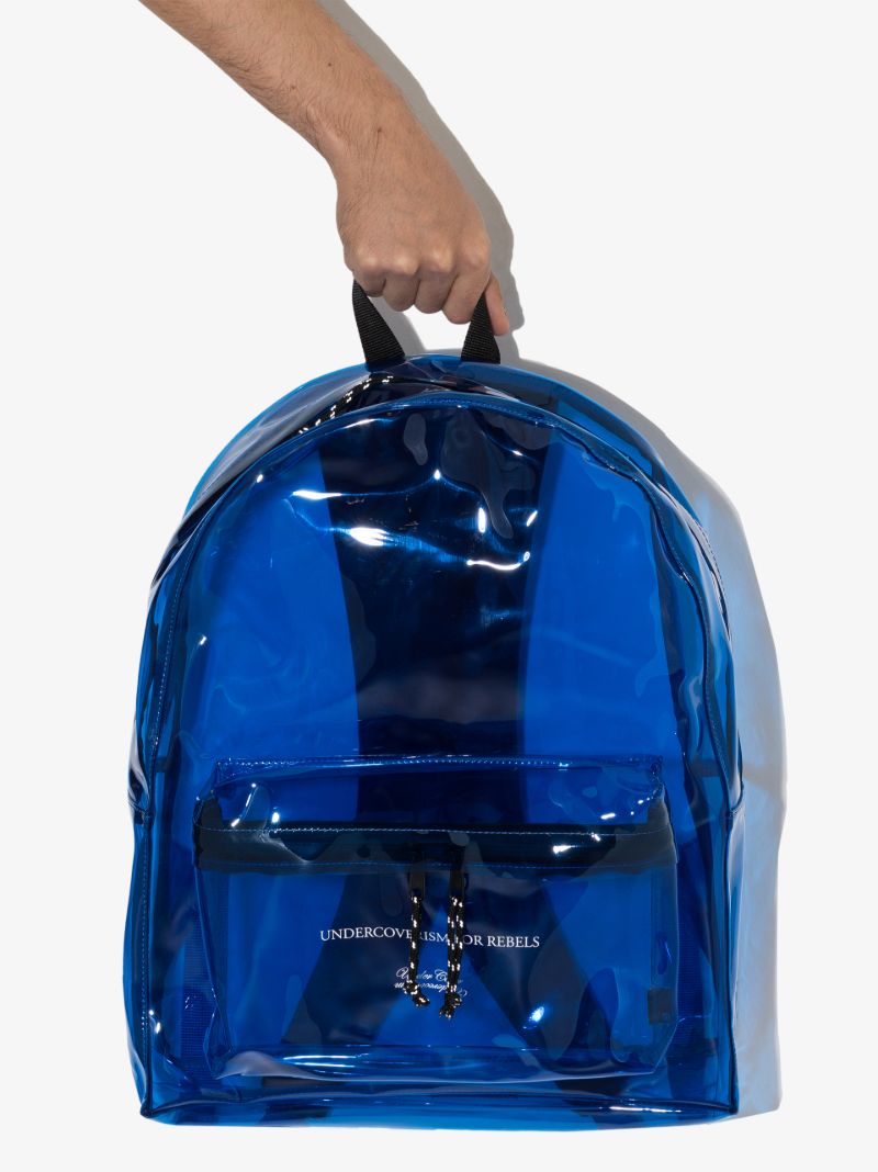 Blue Graphic Logo Pvc Backpack