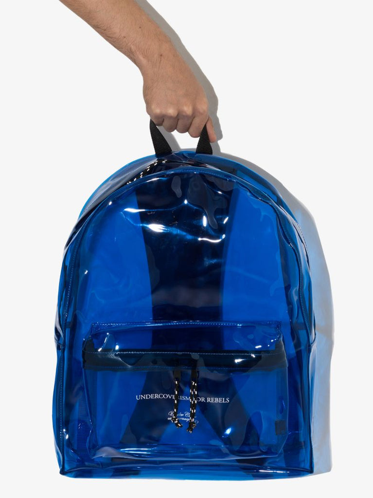 Blue Graphic Logo Pvc Backpack