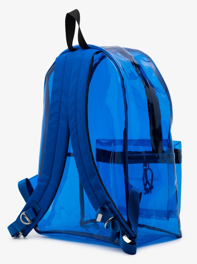 Blue Graphic Logo Pvc Backpack