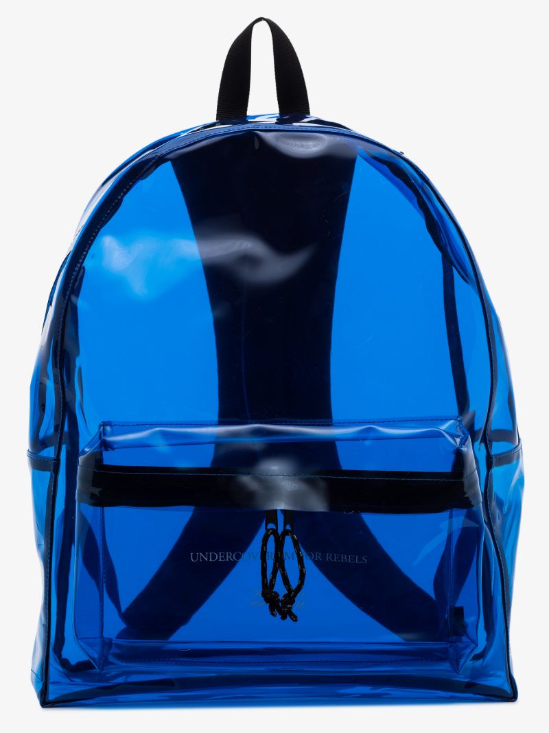 Blue Graphic Logo Pvc Backpack