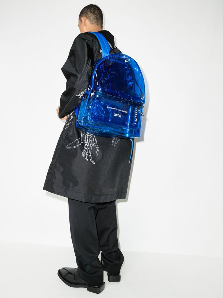 Blue Graphic Logo Pvc Backpack