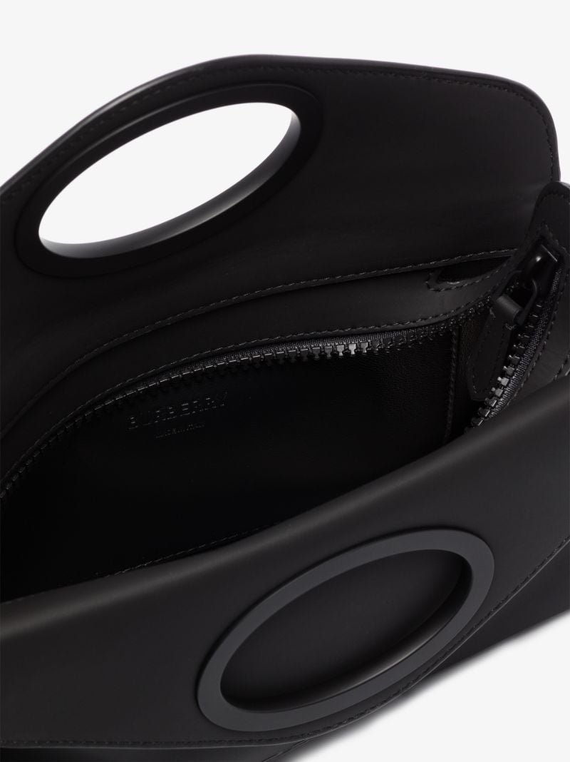 Black Pocket Leather Messenger Bag