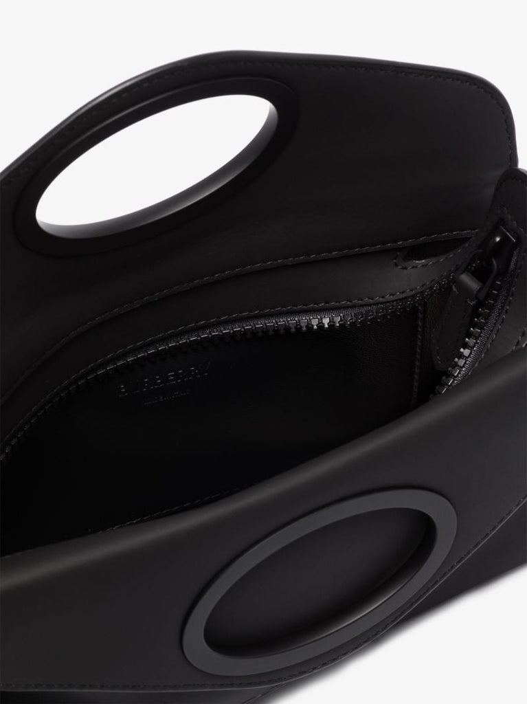 Black Pocket Leather Messenger Bag