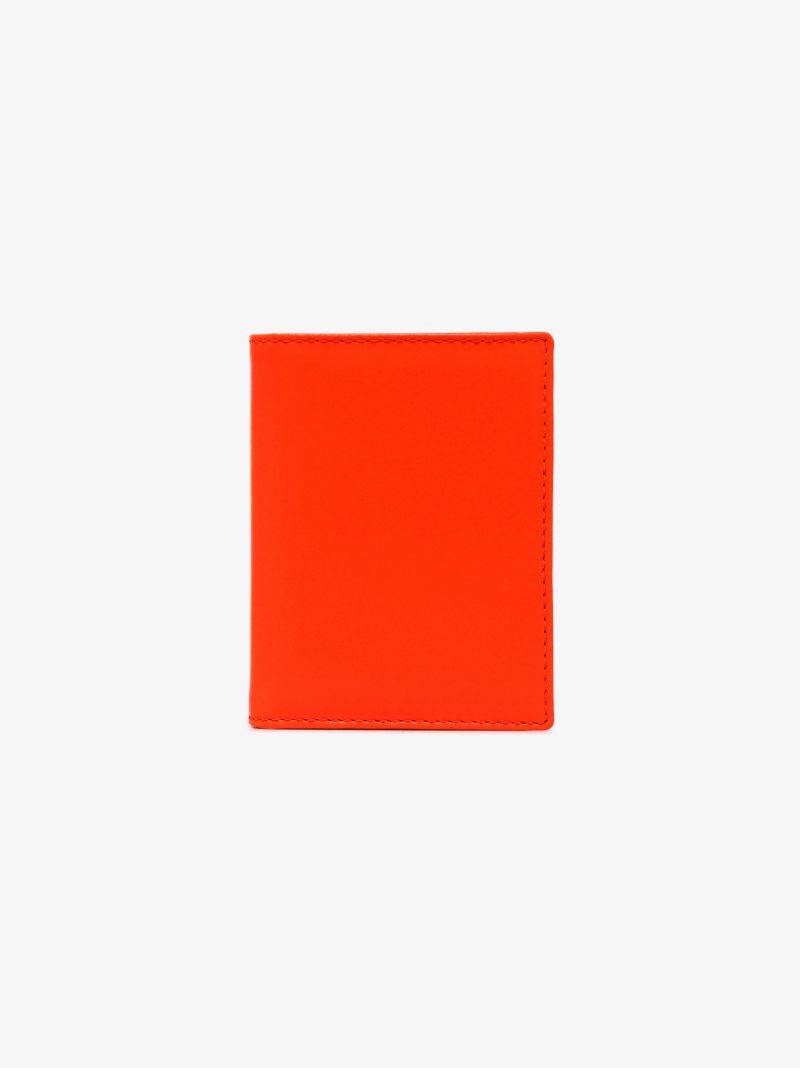Orange Super Fluo Leather Card Holder