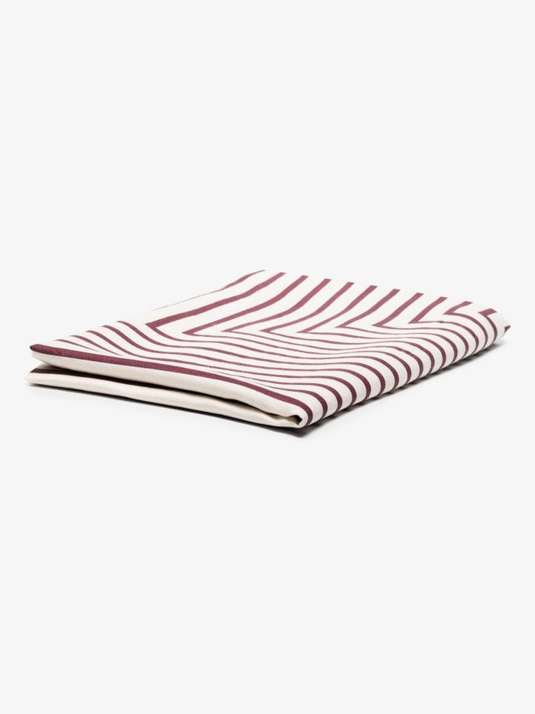 Red and White Sateen Concorde Tablecloth