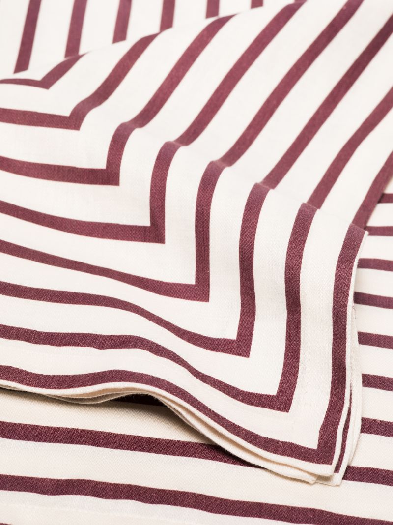 Red and White Sateen Concorde Tablecloth