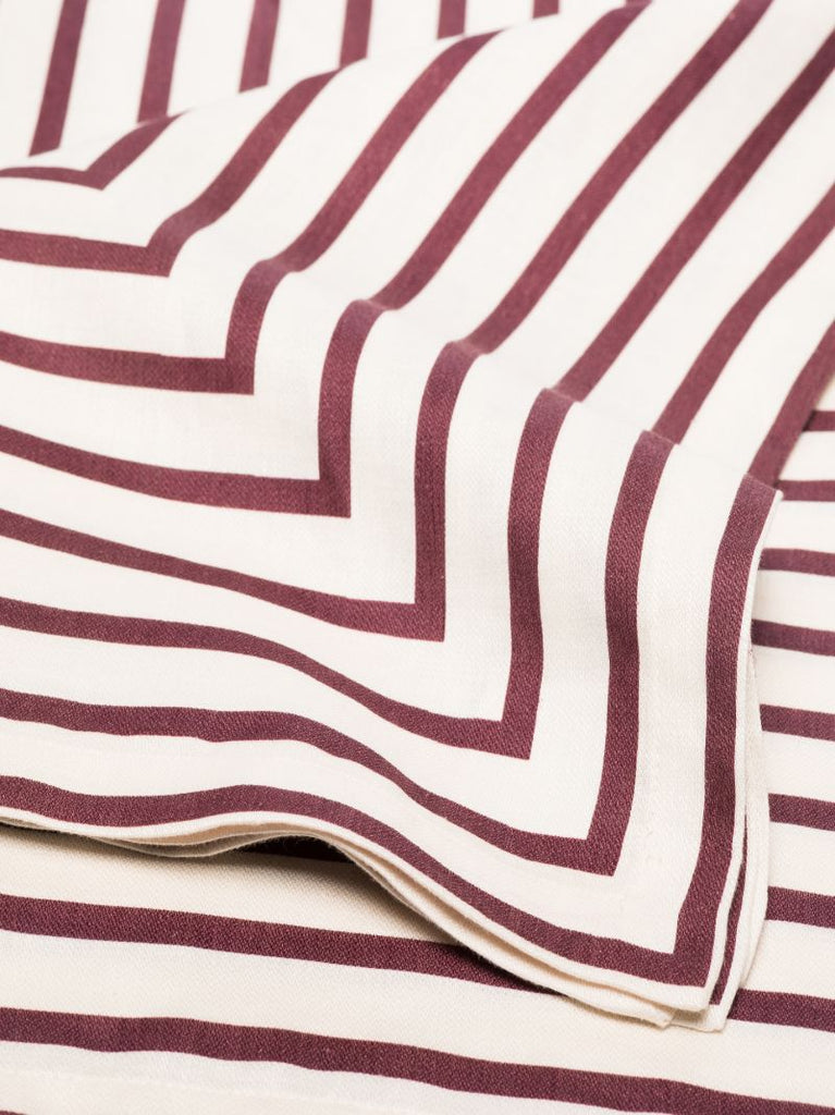 Red and White Sateen Concorde Tablecloth