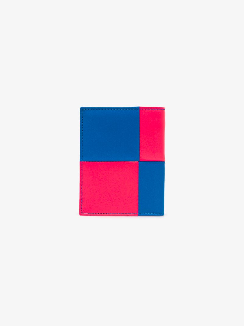 Blue Fluo Square Leather Card Holder