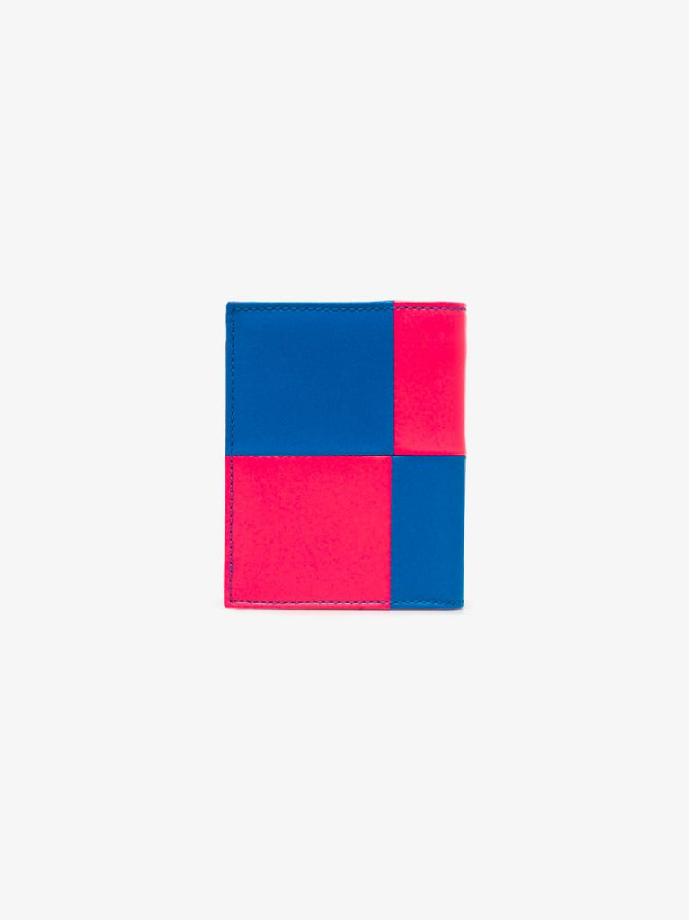 Blue Fluo Square Leather Card Holder