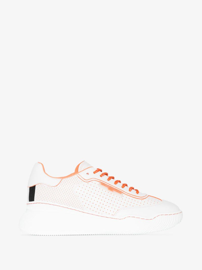 White Loop Faux Leather Sneakers