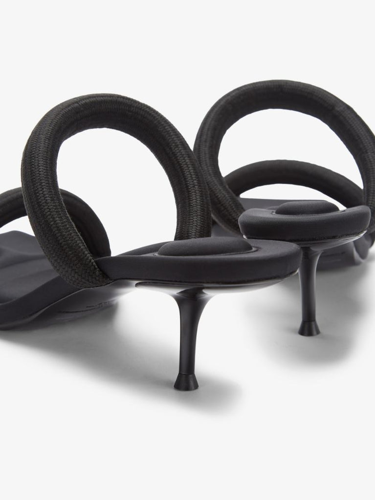Black Jessie 55 Tubular Leather Sandals