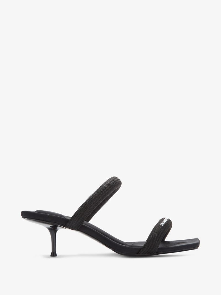 Black Jessie 55 Tubular Leather Sandals