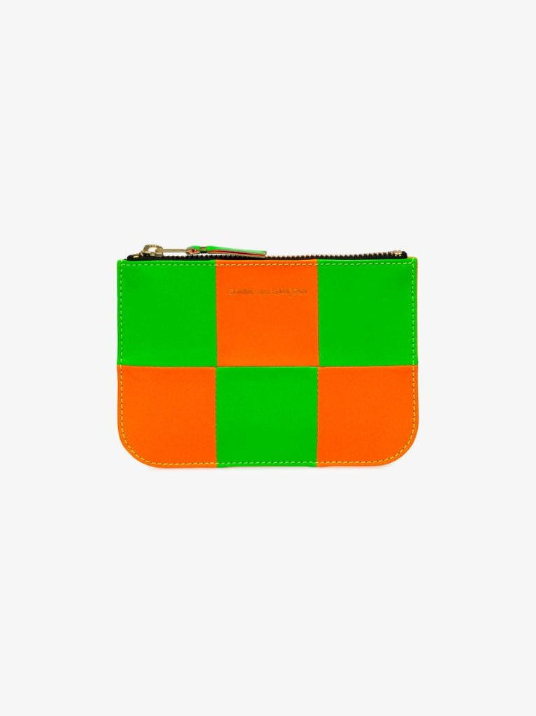 Fluorescent Green Square Leather Pouch