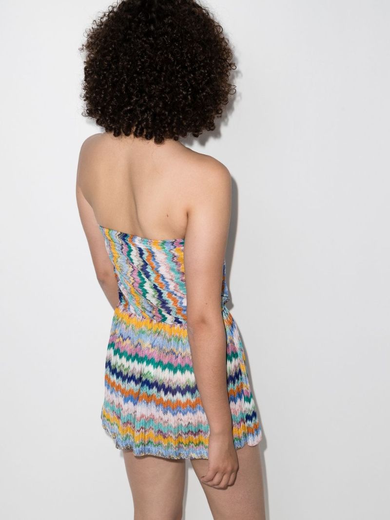 Zip-zag Pattern Mini Dress