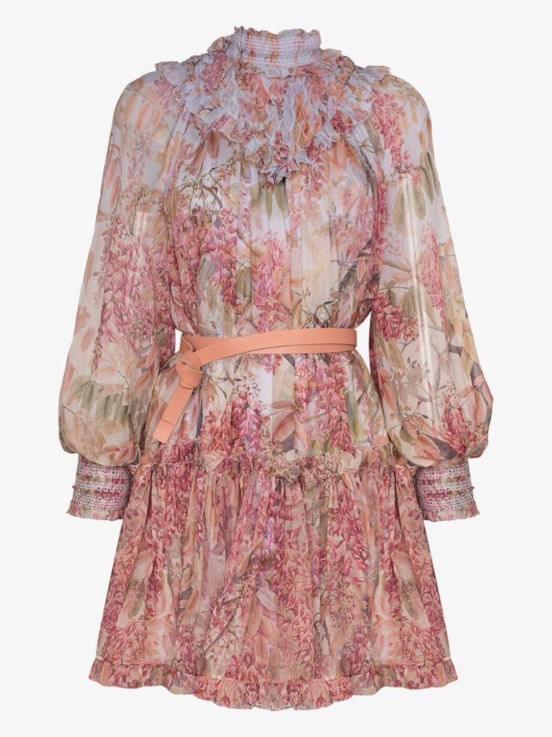 Botanica Floral Print Silk Mini Dress