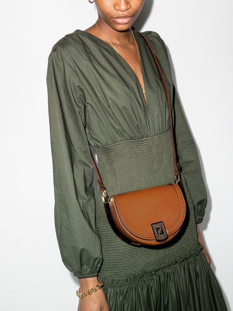 Brown Moonlight Leather Cross Body Bag