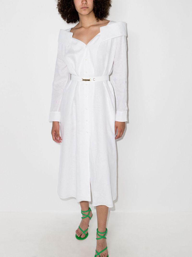 Off-the-shoulder Shirt Dress