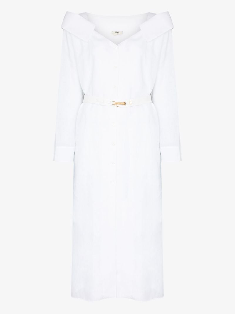 Off-the-shoulder Shirt Dress