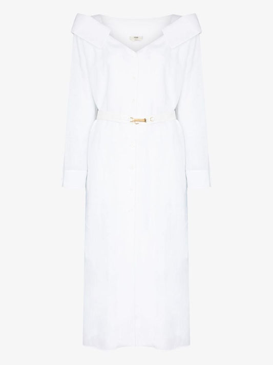 Off-the-shoulder Shirt Dress