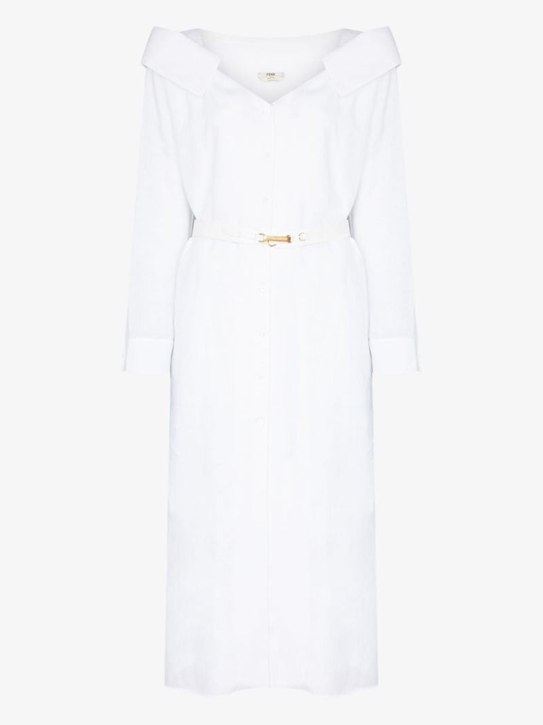 Off-the-shoulder Shirt Dress