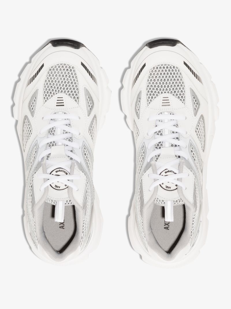 White Marathon Runner Leather Sneakers