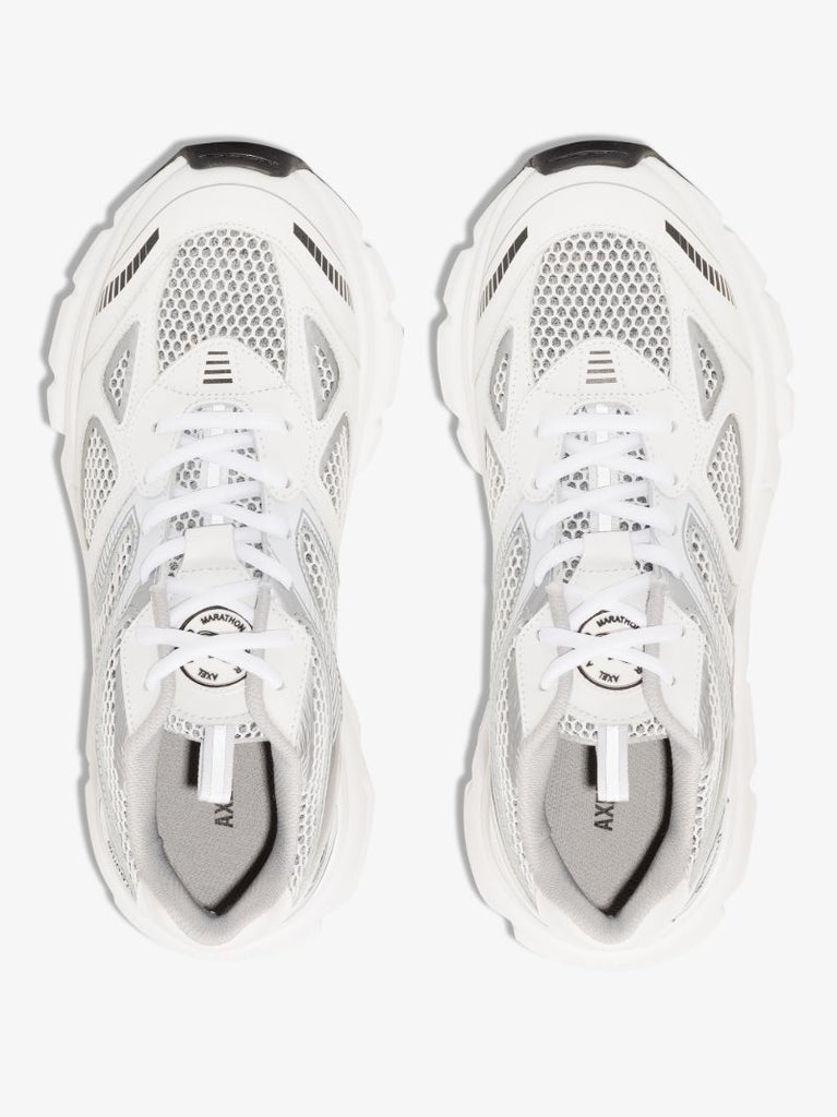 White Marathon Runner Leather Sneakers