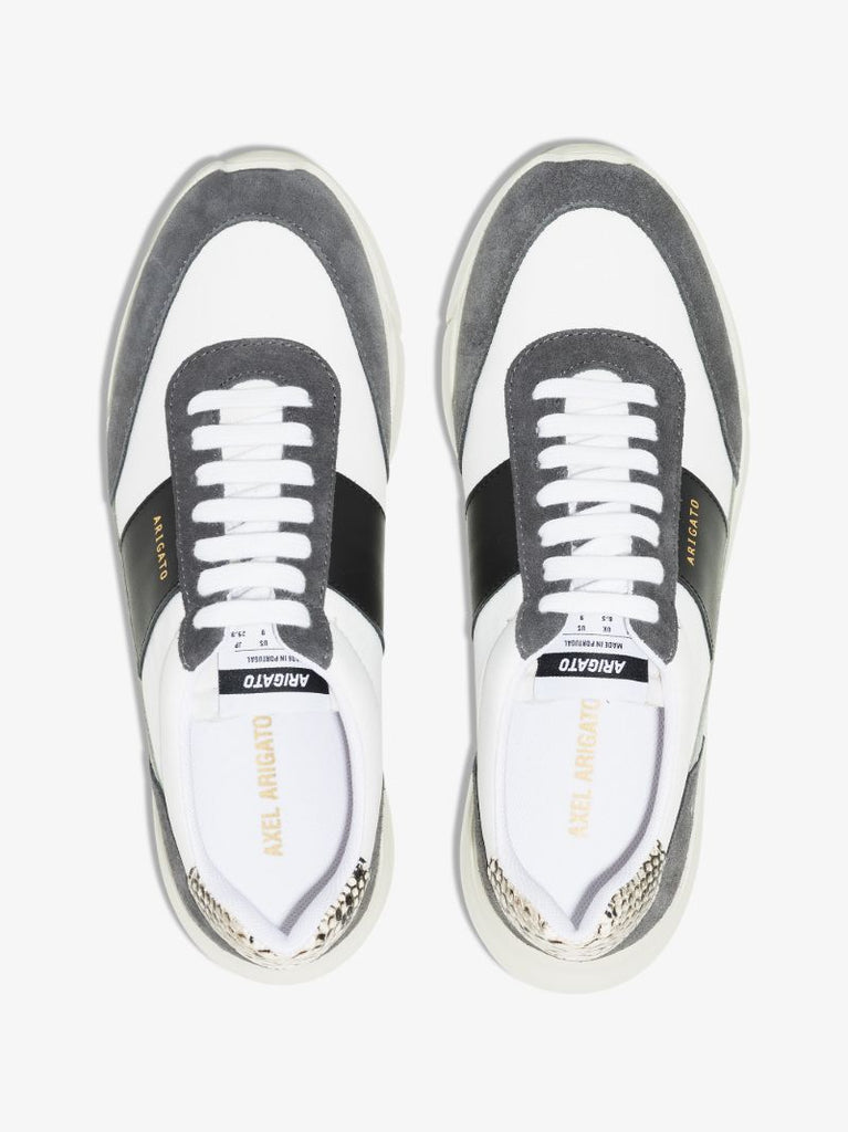 White and Black Genesis Low Top Sneakers