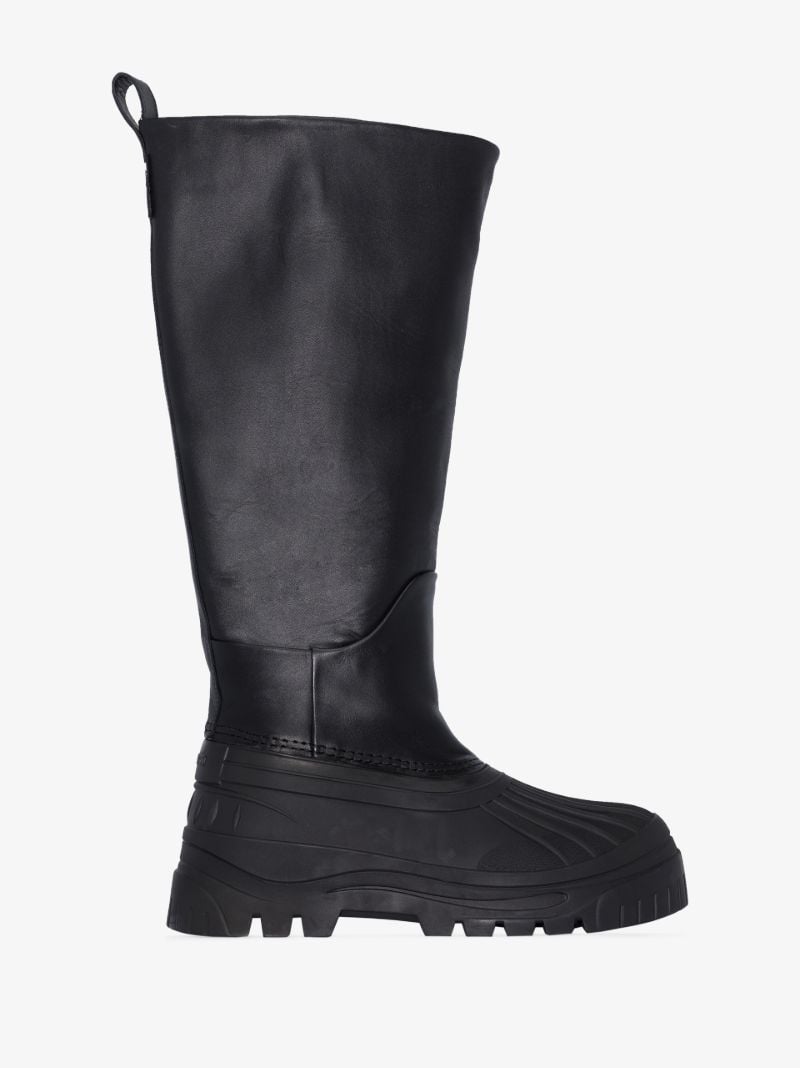 Black Cryo Knee-high Leather Boots