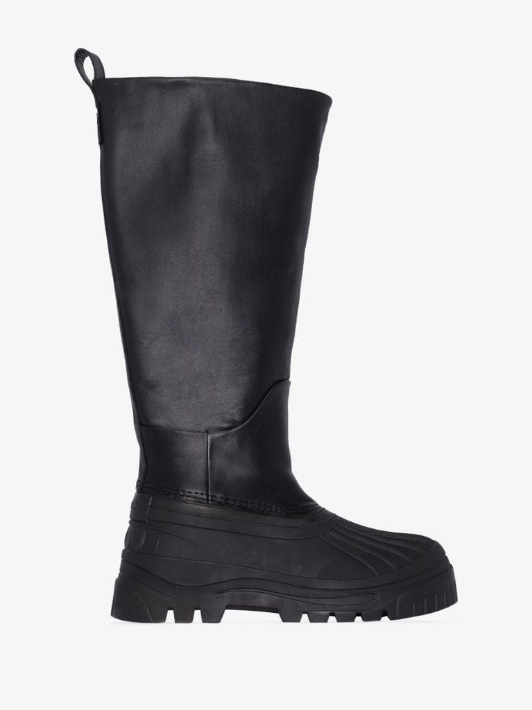 Black Cryo Knee-high Leather Boots