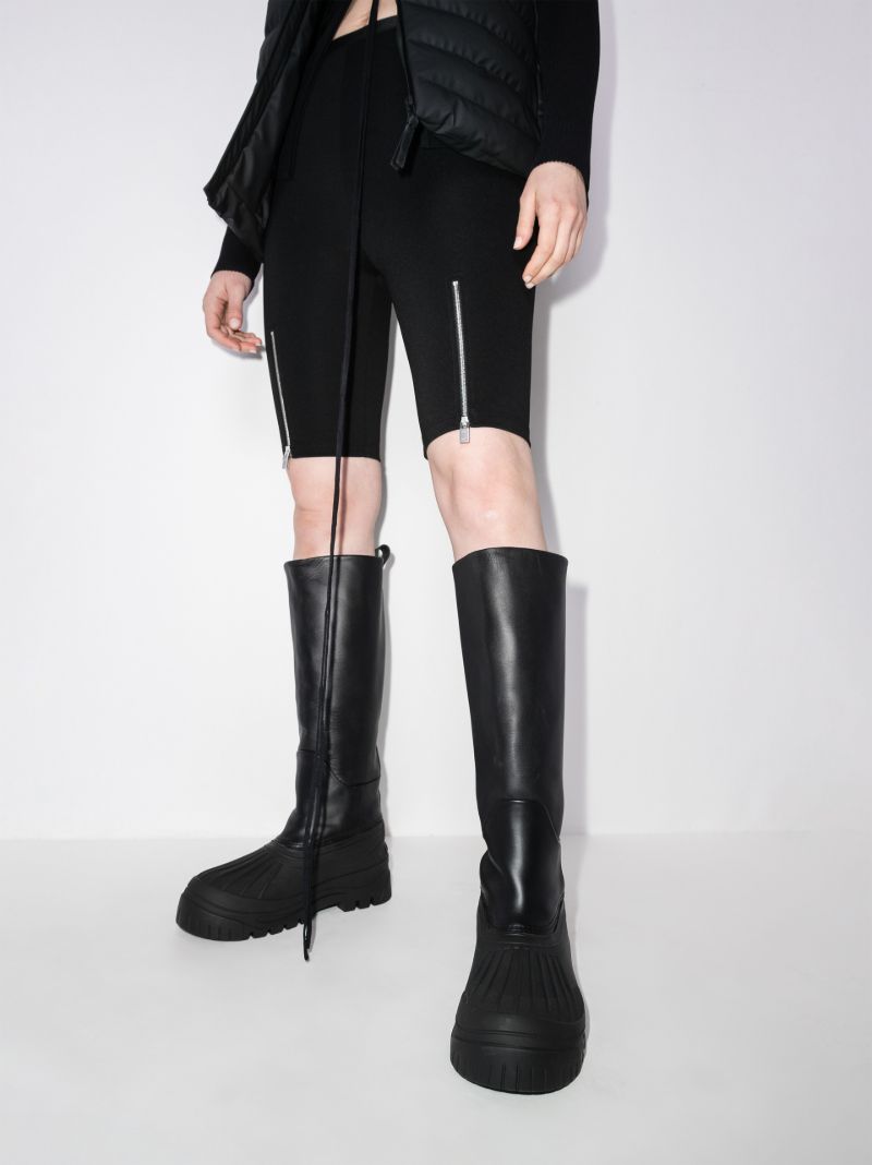Black Cryo Knee-high Leather Boots