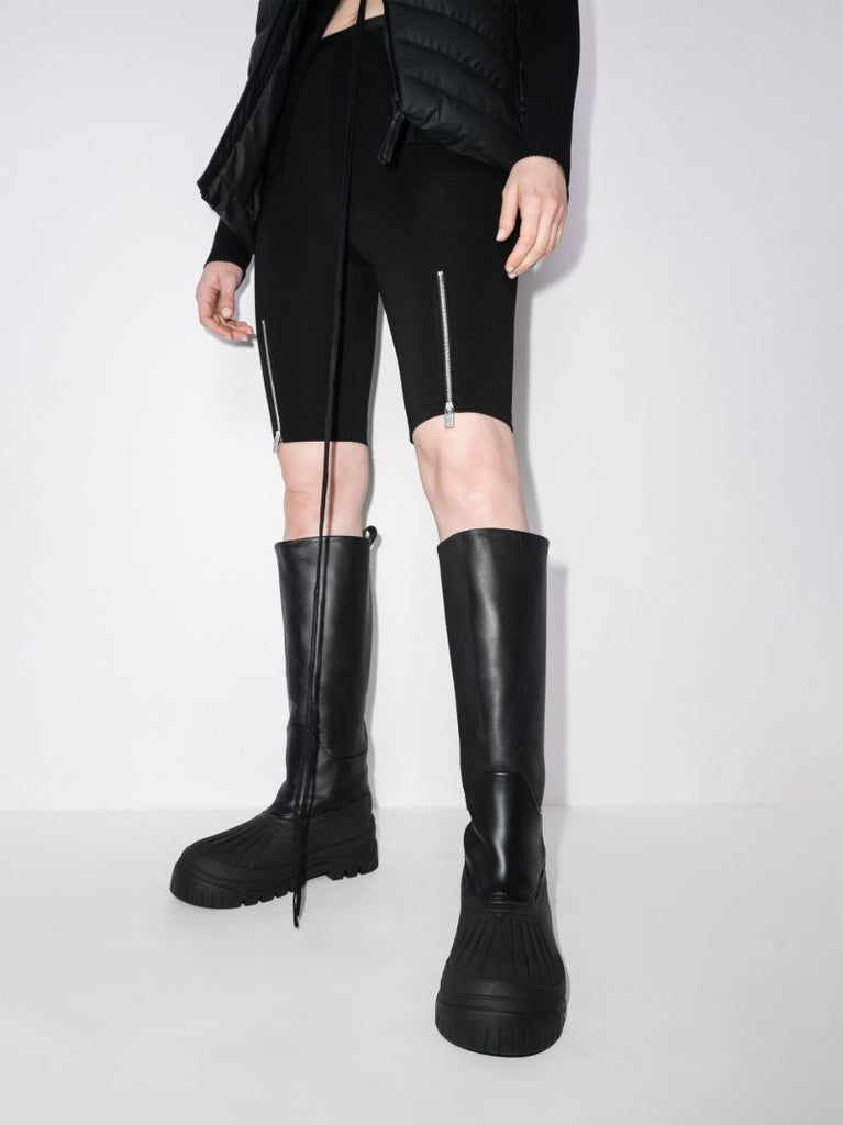 Black Cryo Knee-high Leather Boots