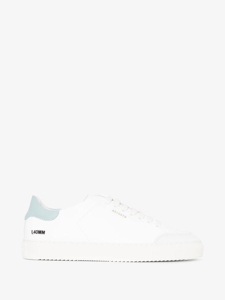 White and Blue Clean 90 Leather Sneakers