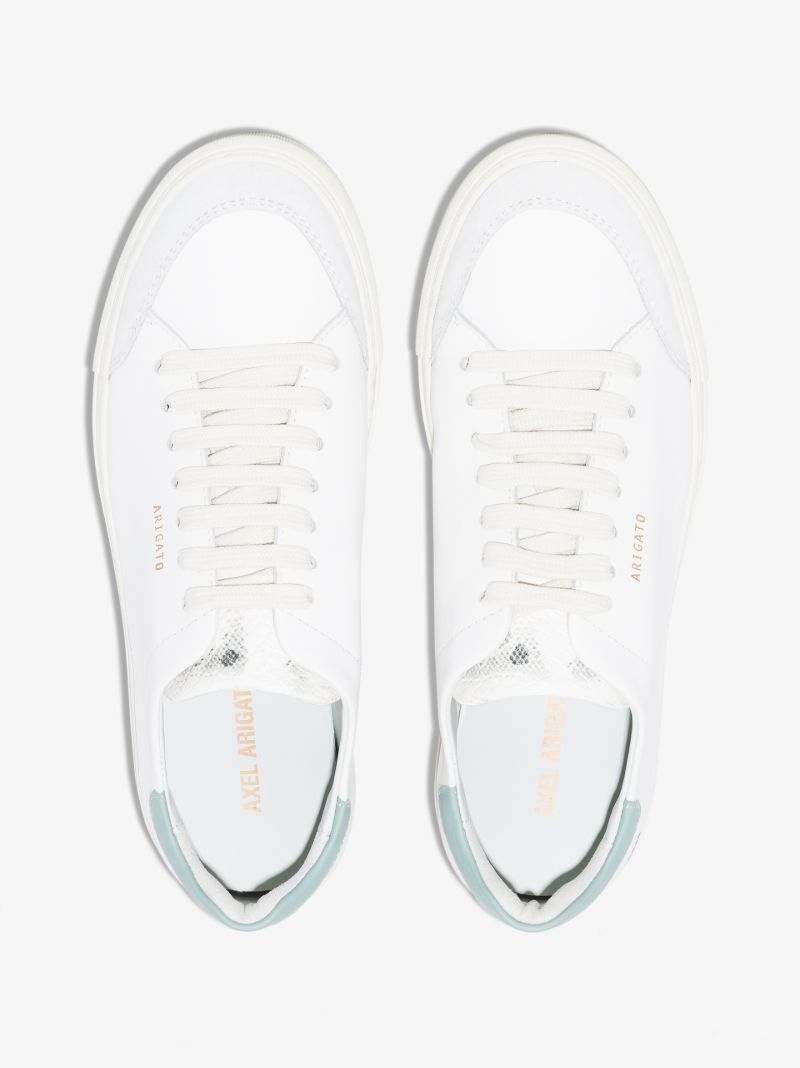 White and Blue Clean 90 Leather Sneakers