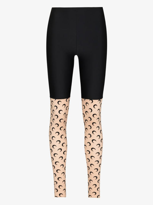 Trompe L'oeil Crescent Moon Print Leggings