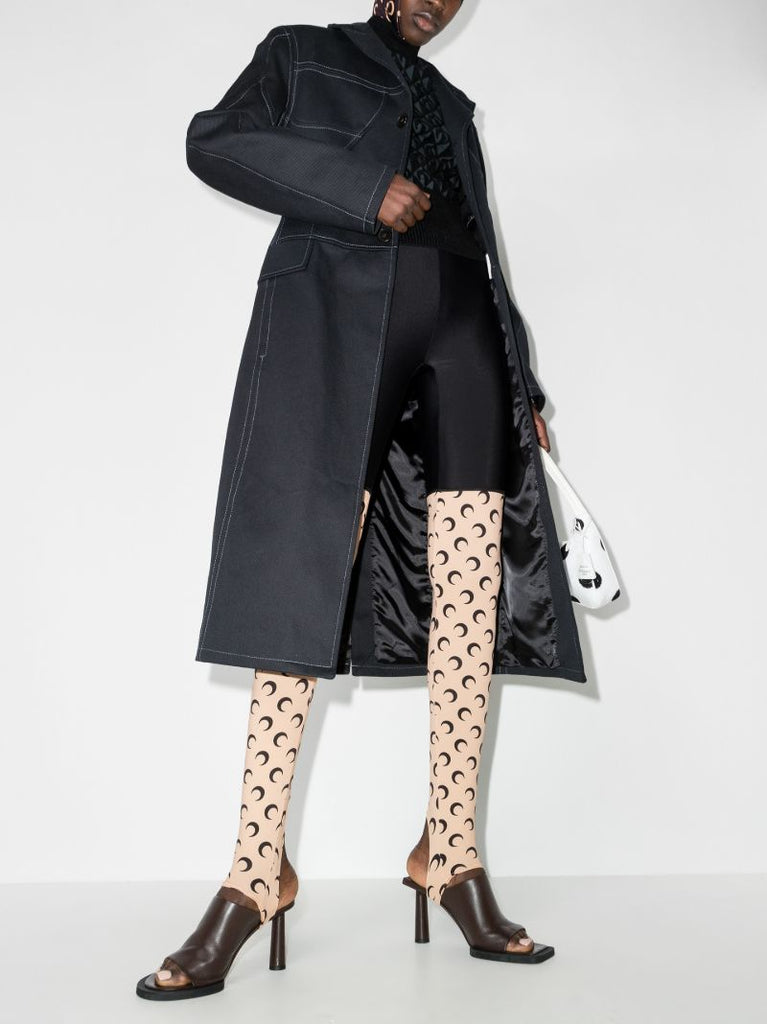 Trompe L'oeil Crescent Moon Print Leggings