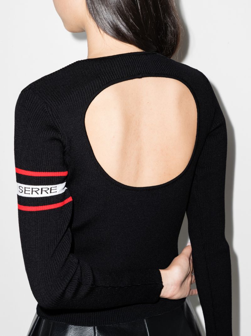 Stripe Open Back Sweater