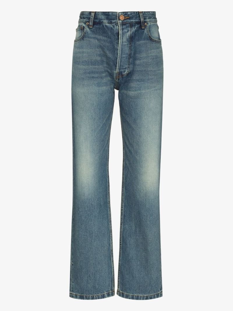 Blue Straight-leg Boyfriend Jeans