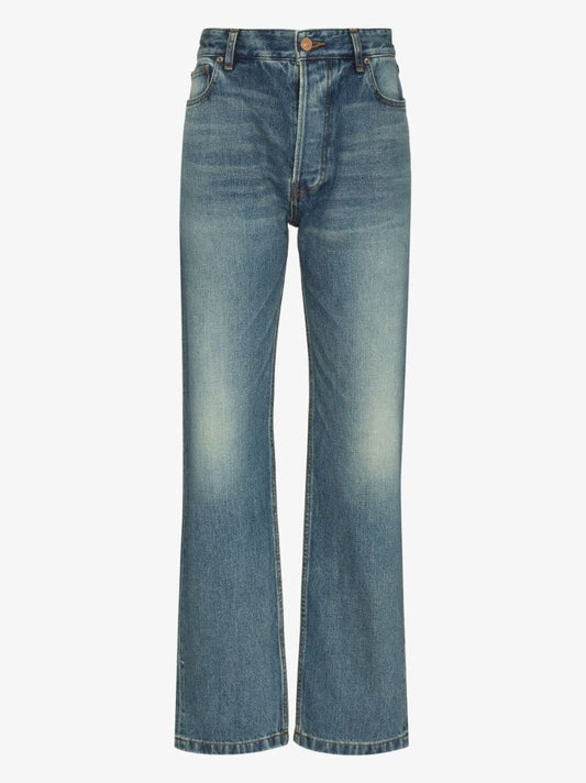 Blue Straight-leg Boyfriend Jeans