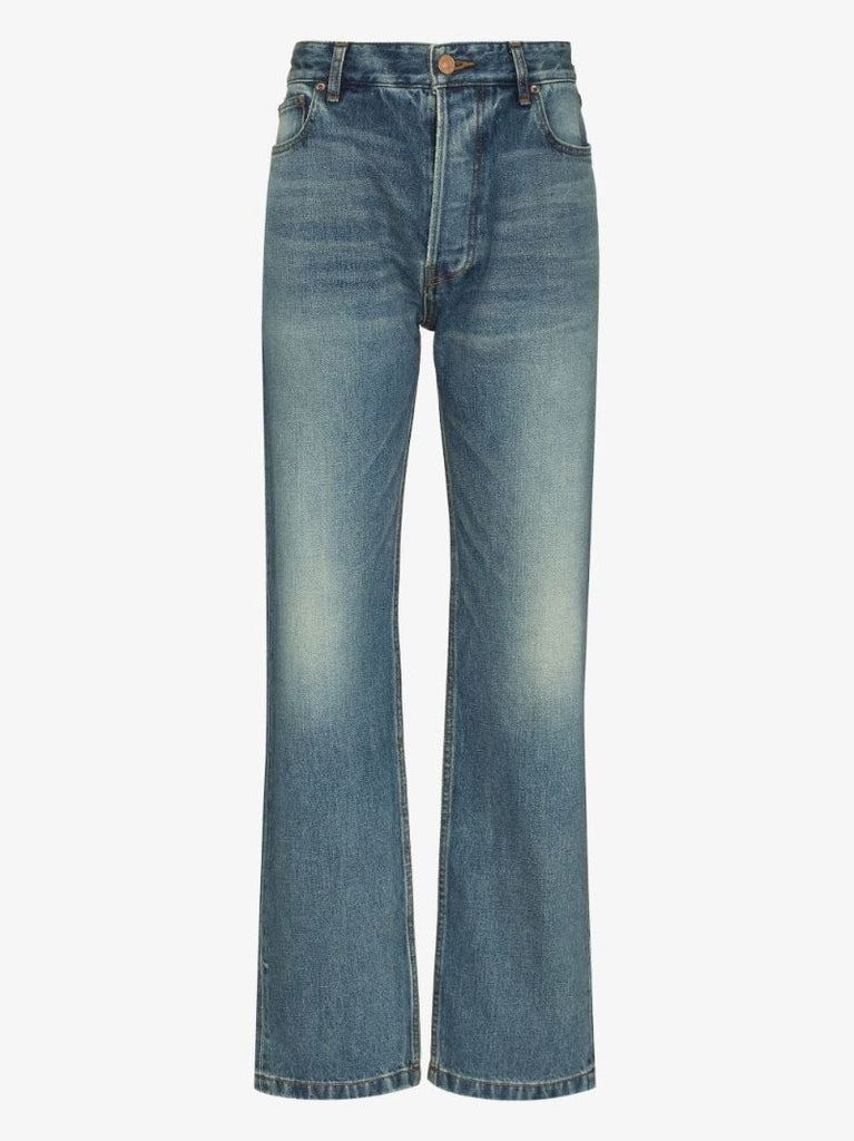 Blue Straight-leg Boyfriend Jeans