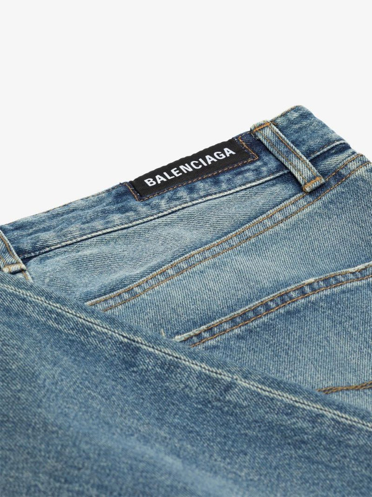 Blue Straight-leg Boyfriend Jeans