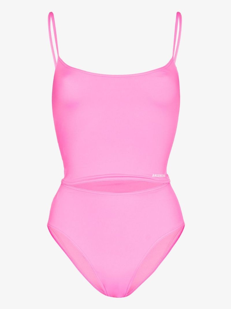 Pink Logo Print Tank Bikini